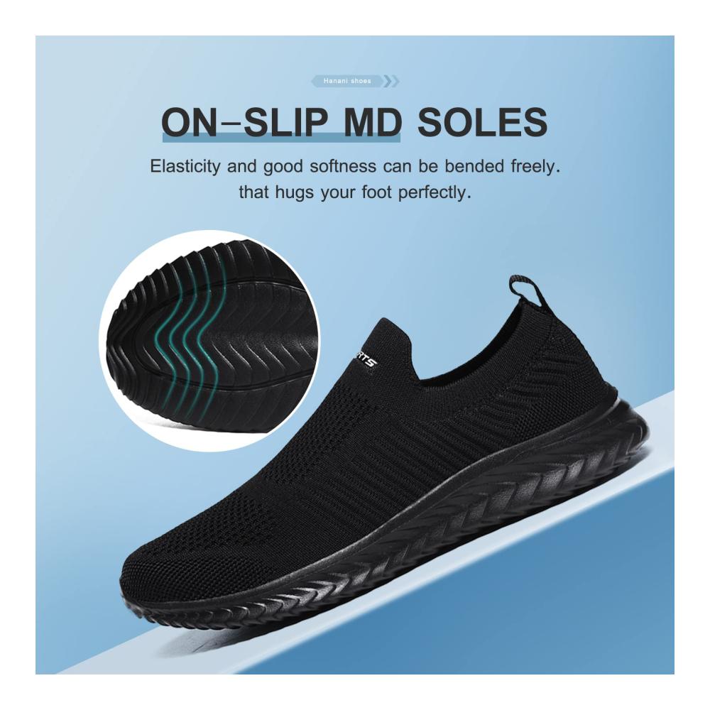 Memory Foam Walkingschuhe Bequeme Slip-On Sneakers für Herren und Damen - Outdoor Sportschuhe Atmungsaktiv Leicht und Ideal für Fitness Sporthalle und Freizeit