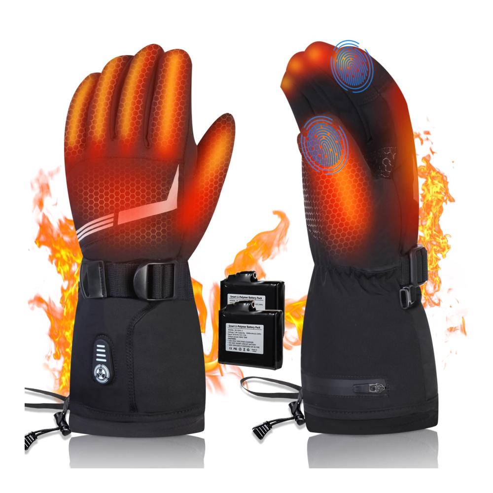Heizbare Handschuhe mit 7.4V 3000mAh Akku für Herren und Damen – Wasserdicht 5 Temperaturstufen – Ideal zum Wandern Radfahren & Skifahren