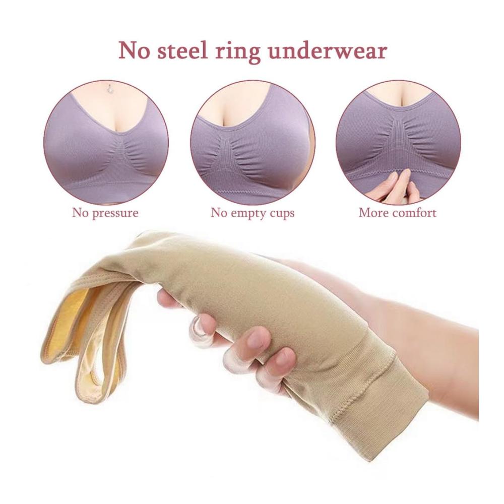 Damen Sport-BH 3er Pack - Bügellos Große Brüste Schlafkomfort Stillfunktion - Bügelloser Soft Bralette für Sport Schlaf und Freizeit in verschiedenen Farben