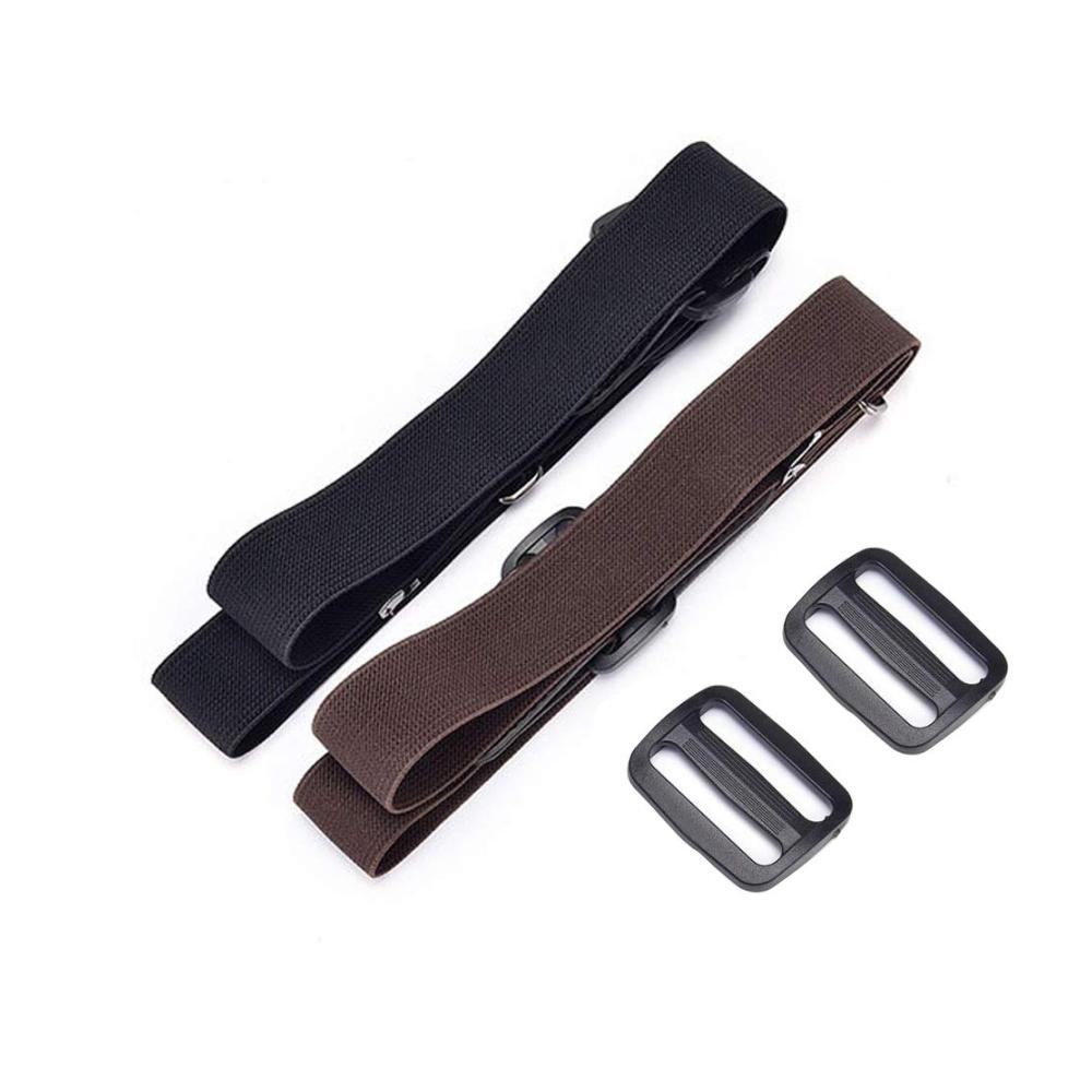 Elastischer Hiwalker 2er-Pack Gürtel ohne Schnalle für Damen und Herren – Verstellbare Stretchgürtel in Schwarz und Braun für Jeans und Hosen