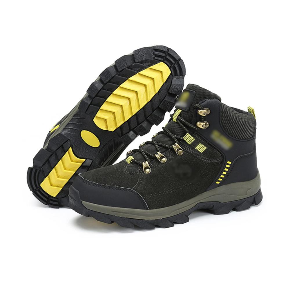 Wasserdichte Unisex Kletterschuhe - Robuste Vollnarbenleder Wanderschuhe mit Eva-Zwischensohle - Grüne Outdoor-Sneaker für Reisen Camping und Wandern (Größe 42