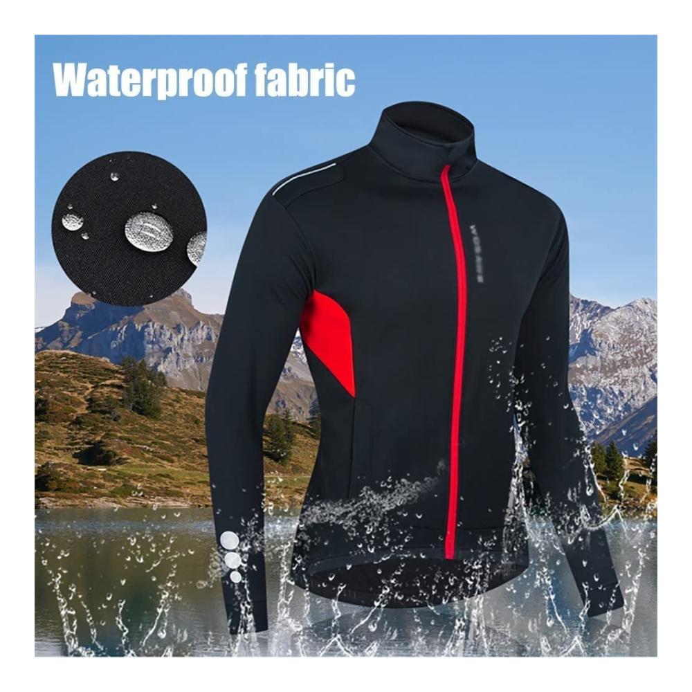 Herren Fahrradjacke - Winddicht Atmungsaktiv Wasserdicht - Mit Maske Leicht Verstaubar - Warm für Mountainbikes Laufen und mehr