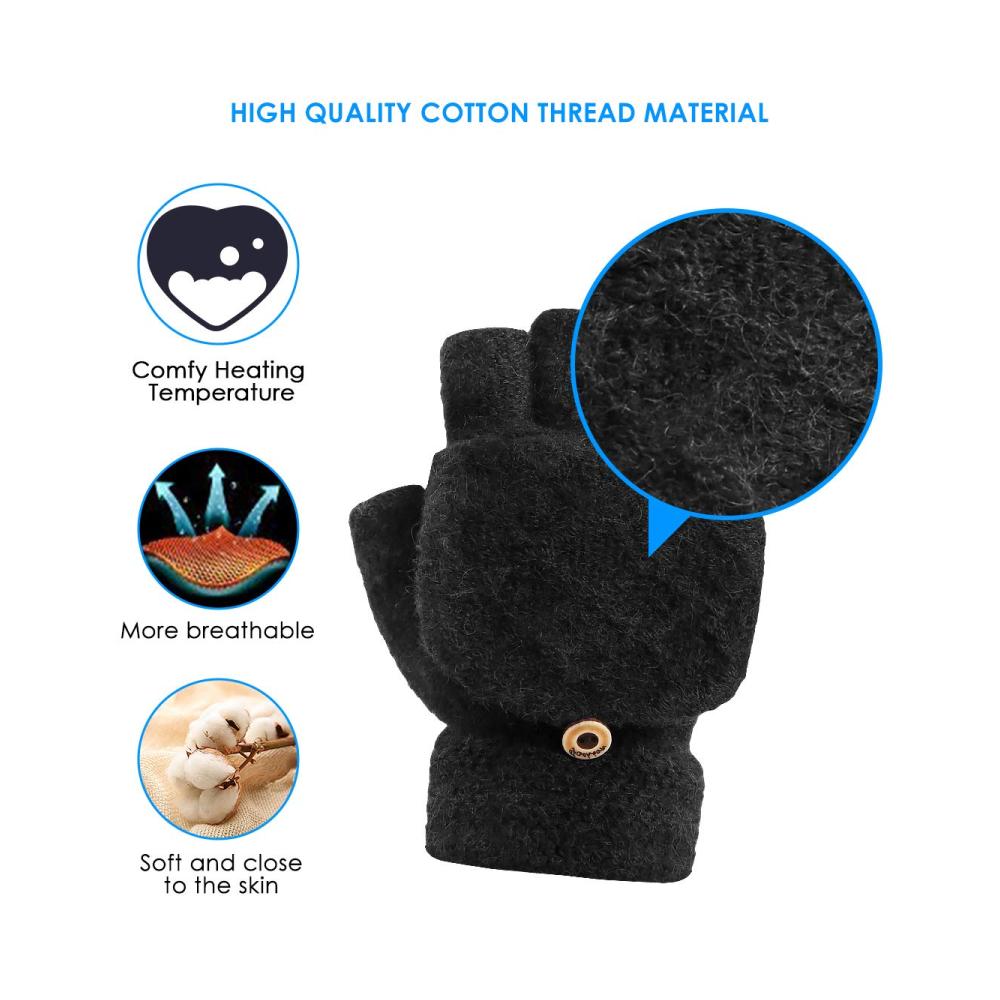 Beheizbare USB-Handschuhe von iFCOW - Winter Heizhandschuhe für Herren und Damen mit 3 Temperatureinstellungen