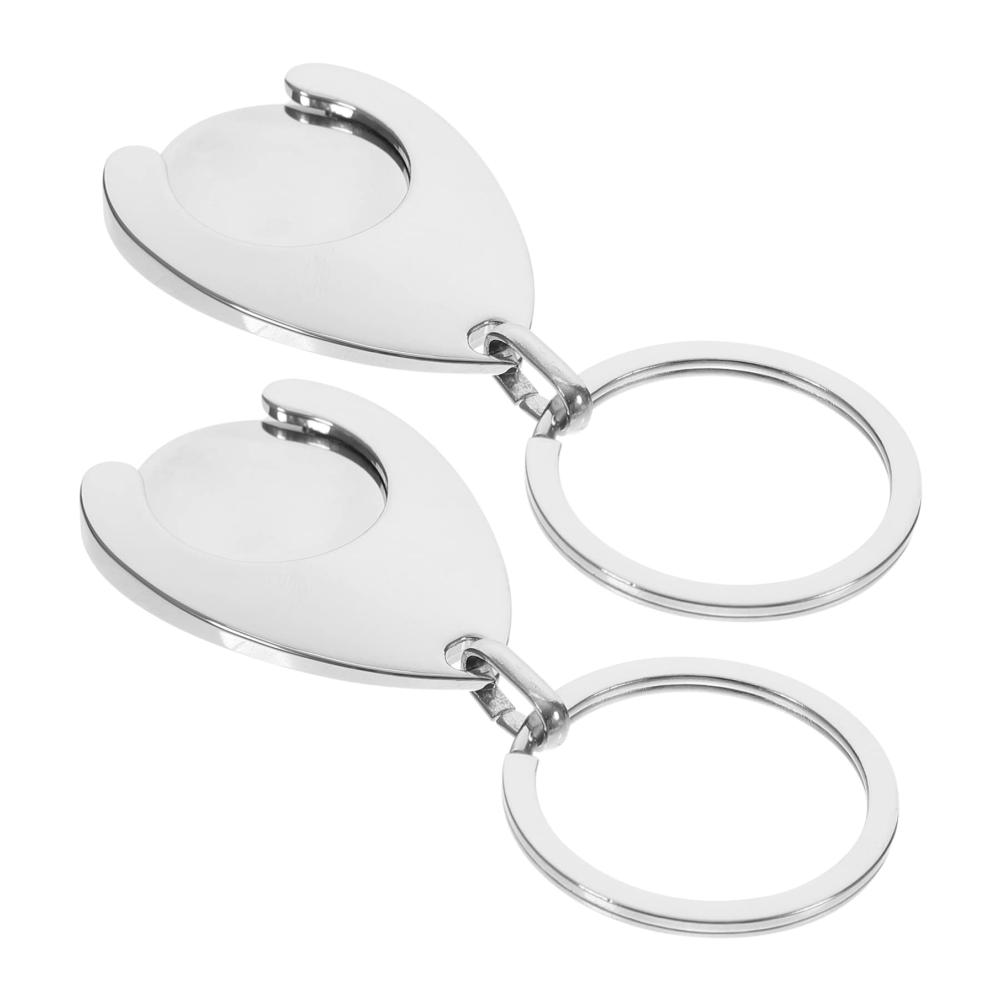 Damen Einkaufswagen-Chips - 2 Stück glänzend metallene Warenkorbviertel-Token für tragbare Schlüsselanhänger und praktische Einkaufserlebnisse