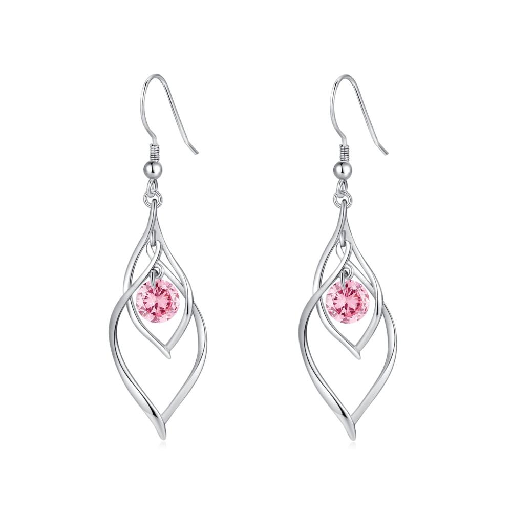 925 Sterling Silber Dangle Ohrringe mit 12 Geburtssteinen und Zirkonia - Modische Geburtstagsgeschenke für Damen und Mädchen