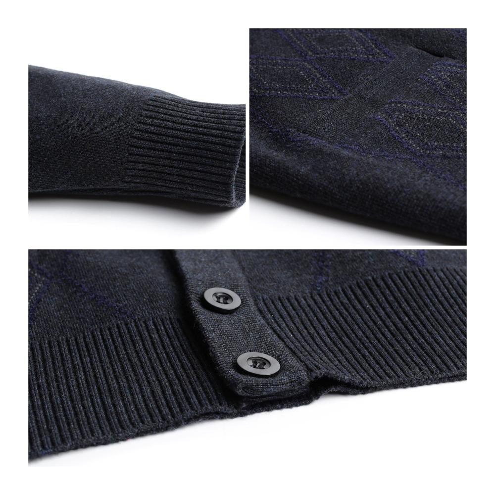Herren Strickjacke Herbst Winter - Klassisch Warme V-Feinstrick Cardigan mit Taschen & Knöpfen