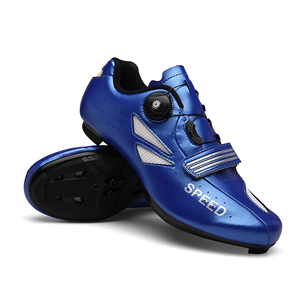 Fahrradschuhe für Erwachsene Straßentaugliche Radsportschuhe mit Klettverschluss Dreh-Schnürsenkeln & Anti-Rutsch-Stoßdämpfung - Indoor/Outdoor-Komfort