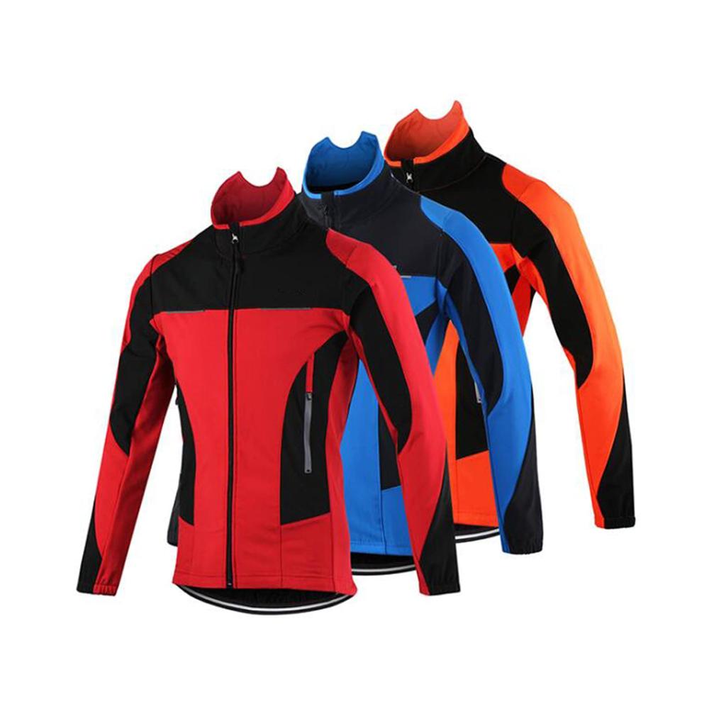 Herren Radjacke | Winter-Fahrradjacke mit Fleece | Wind- und wasserdichte Thermo-Langarmjacke | Reflektierende Fahrradbekleidung für Wärme