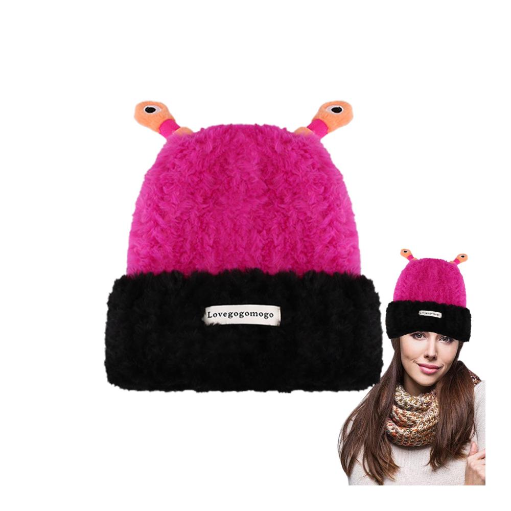 Leuchtende Cartoon-Tentakel-Beanie-Mützen für den Winter - Lustige Strickmützen mit LED-Lichtern