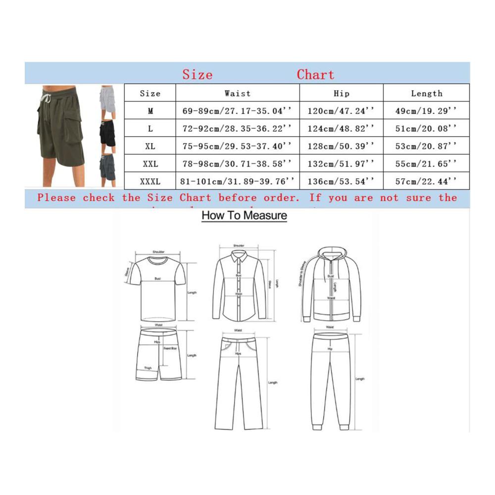Herren Cargo Shorts Sommerliche Kurze Hosen mit Mehreren Taschen für Sport Fitness & Freizeit