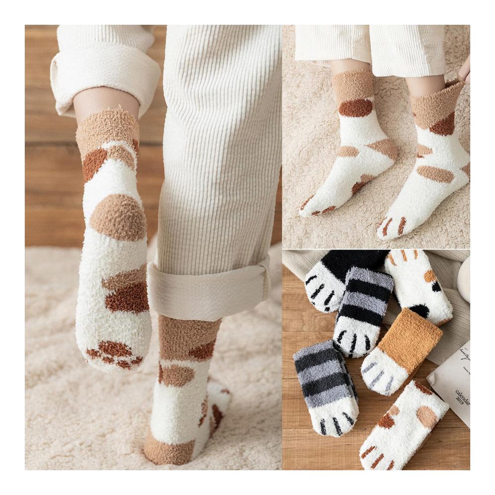 Stoppersocken 6 Paar - Kuschelsocken Damen für warme Winterabende | Flauschige Wintersocken mit rutschfester Sohle | Weihnachtssocken Geschenkset für die ganze Familie