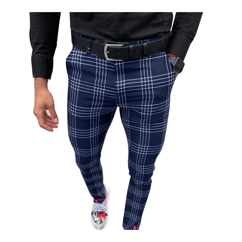 Herren Freizeithose Karierte Business Elegant Mid Taille Hose - Gestreift Stretch Streetwear Bequeme Sporthose - Classic Slim Fit Chinohose