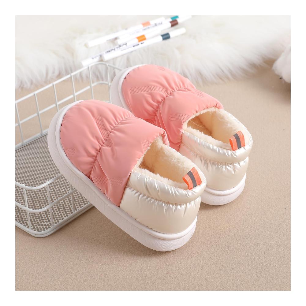 Winter Hausschuhe für Kinder - Baumwollgefütterte Pantoffeln für Mädchen und Jungen Warme Plüsch Hausschuhe Weiche rutschfeste Home Slippers für drinnen und draußen