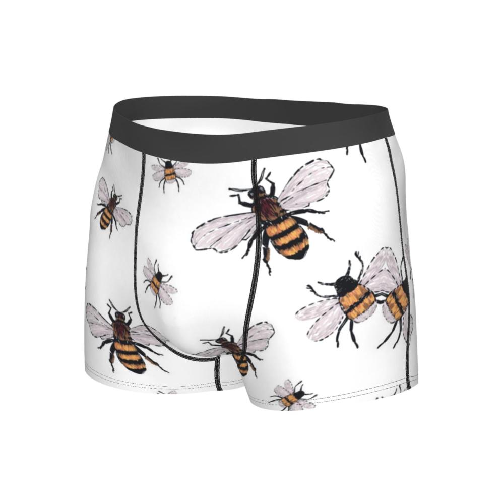 Bienenmuster Micro-Flat-Angle Herrenslips Lustig bedruckt elastisch bequem & atmungsaktiv