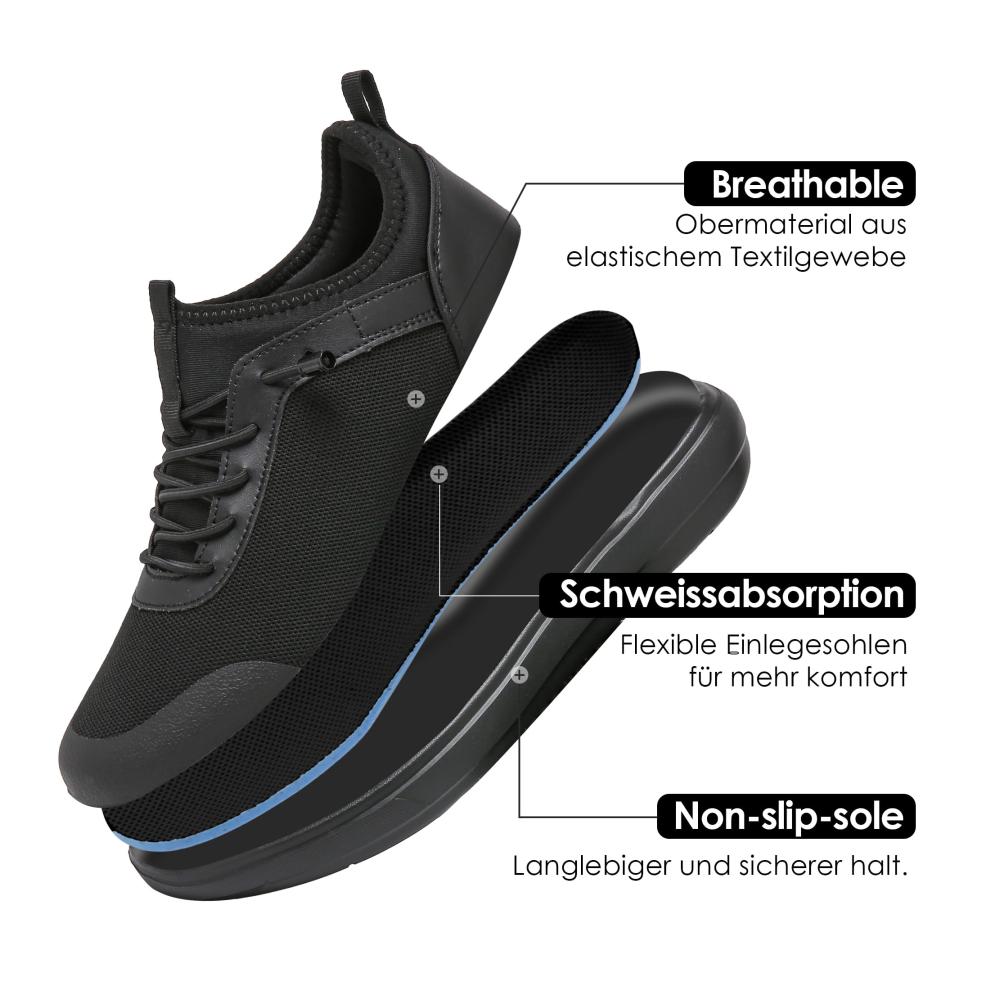 Leichte Damen Walkingschuhe Slip-On Sneaker für Fitness Outdoor und Krankenpflege