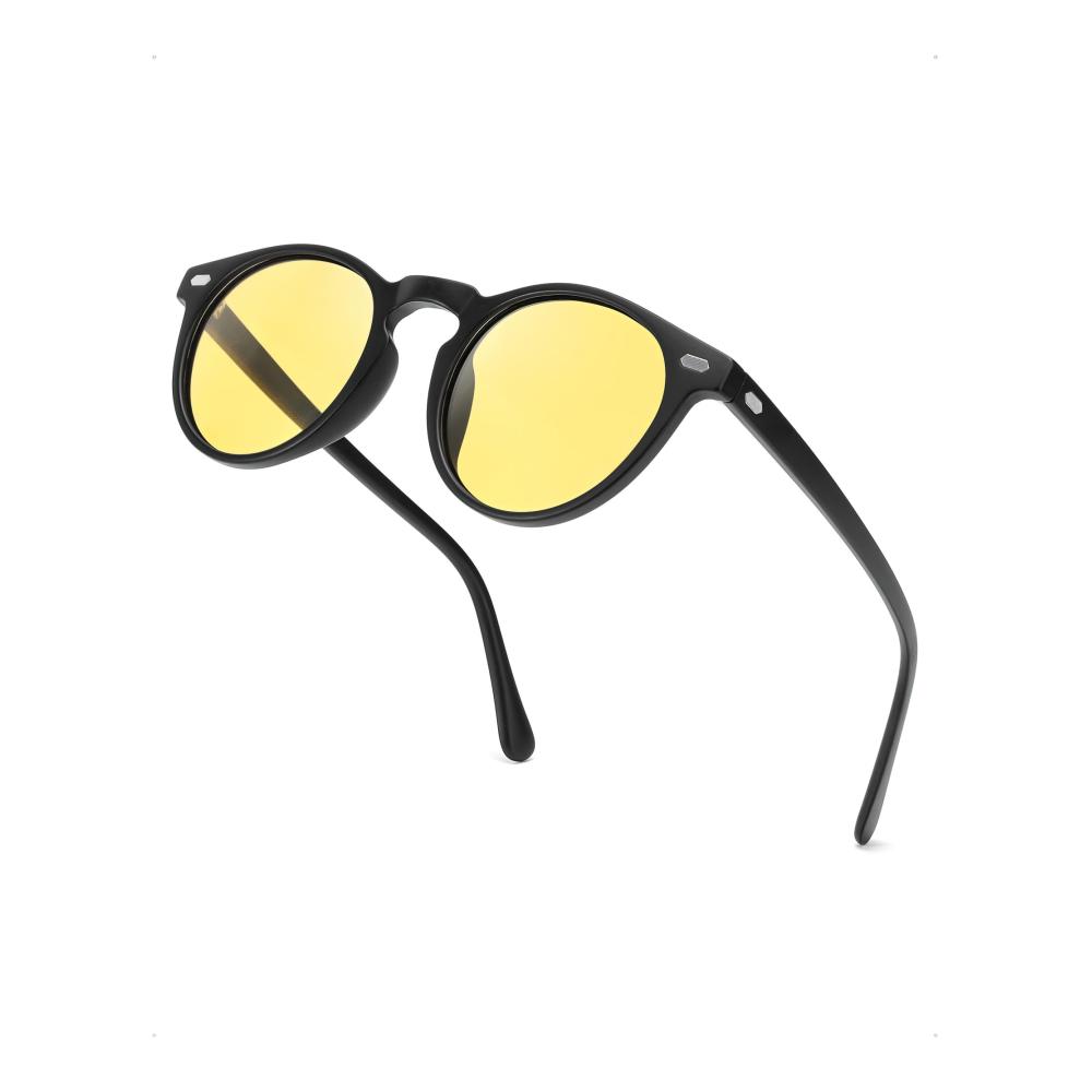 Nachtsicht-Sonnenbrille für Herren Runde Polarisierte Autofahrerbrille mit UV400-Schutz für sicheres Fahren bei Tag und Nacht
