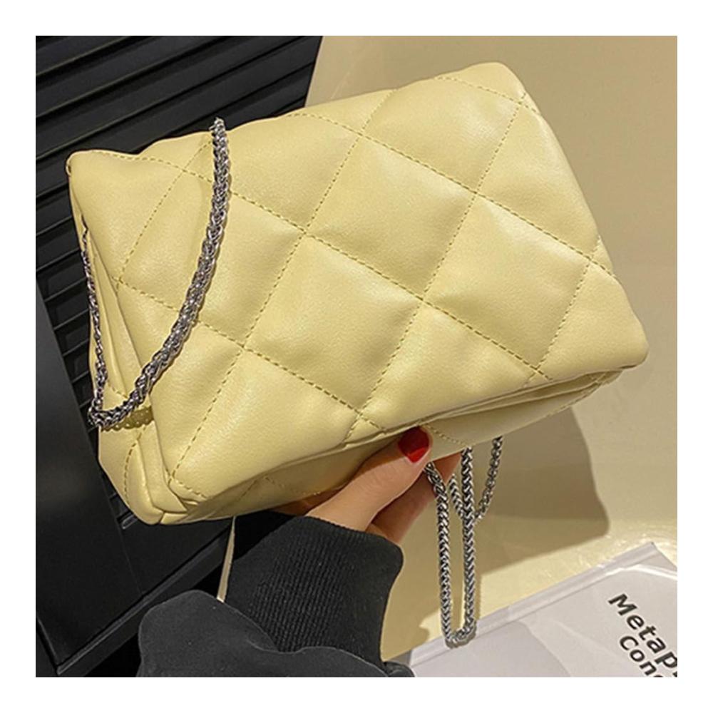 Gepolsterte Leder-Schultertasche im Vintage-Stil mit Steppmuster Schnallenverschluss und großer Kapazität - Modische PU-Damenhandtasche für den täglichen Pendelgebrauch