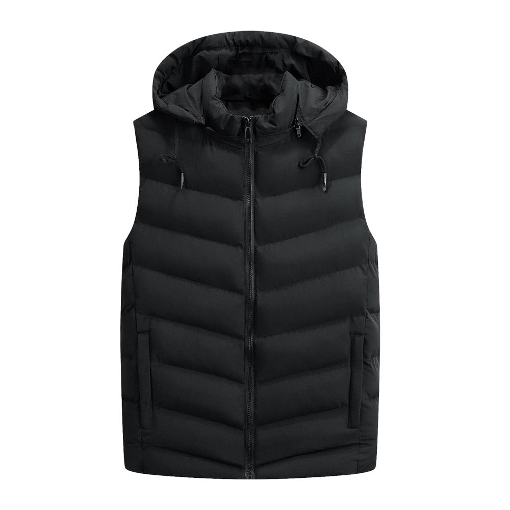 Herren Steppweste mit Kapuze - Leichte Winterweste für Outdoor-Aktivitäten - Ärmellose Daunenweste für warmen Wintersport