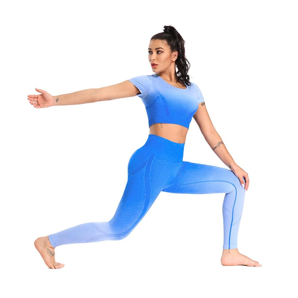 Damen Trainingsanzug Set Jogginganzug mit Modehose Crop Top & Yoga Anzug