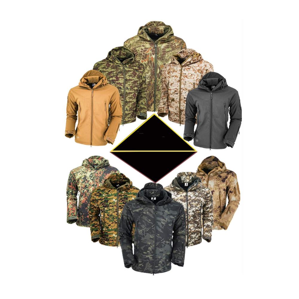 Herren Camouflage Softshelljacke Wasserdichte winddichte Military Funktionsjacke für Jagd Winter & Skifahren