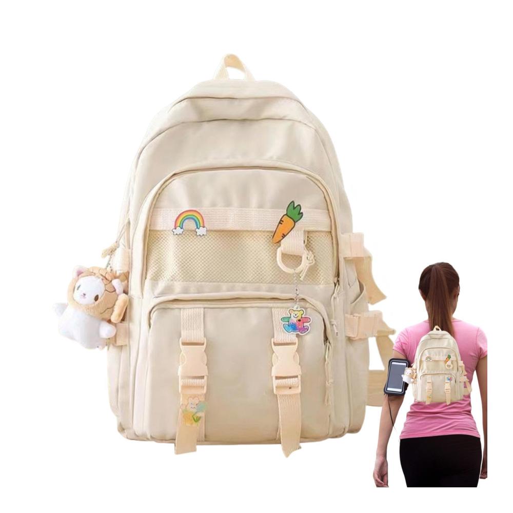 Ästhetischer Mädchen-Rucksack für Schule und Reisen mit Laptoptasche