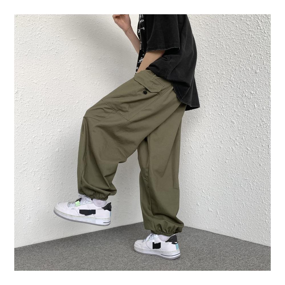 Herren Cargo Arbeitshose Lässige Relaxed Fit Jogginghose mit Taschen