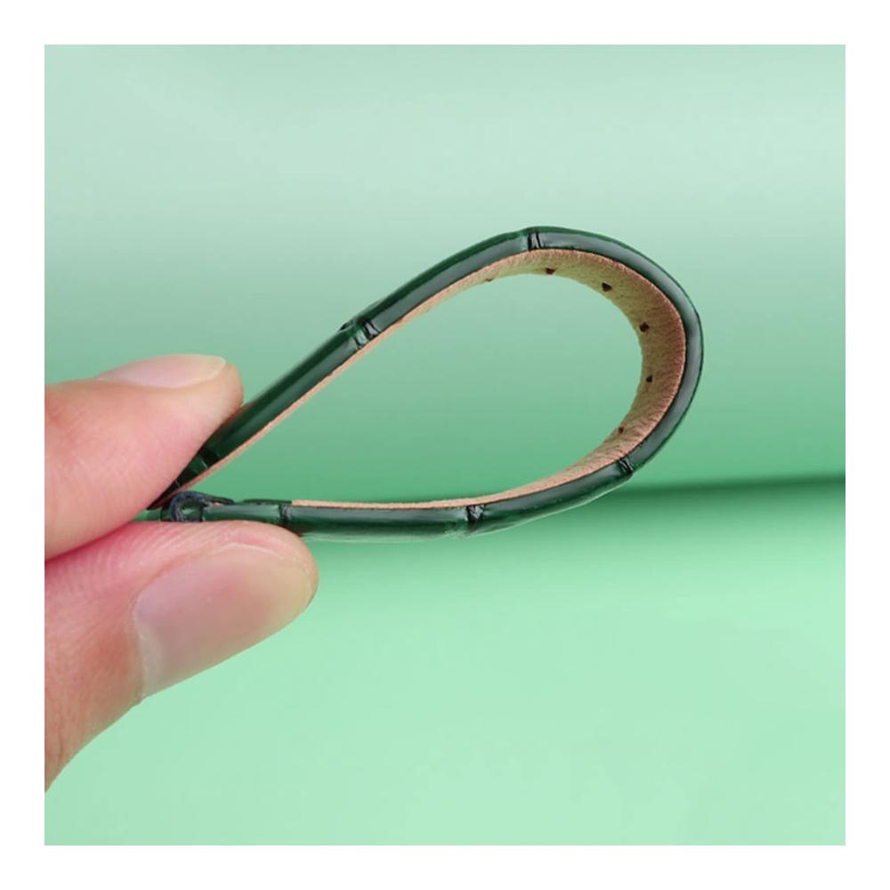 Uhrenarmband aus echtem Leder - Hochwertiges 10mm Ersatzarmband für Damenuhren in Grün mit Silberner Schnalle