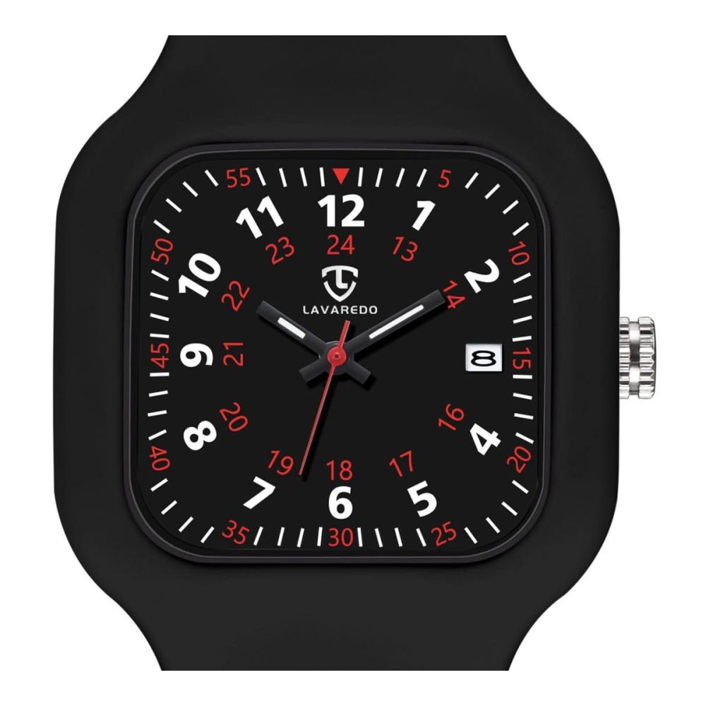 Aswan Watch Unisex Quarz Armbanduhr 38mm mit Silikonarmband für Damen Herren Krankenschwestern & Ärzte - Leuchtzeiger Datum 3 Zeiger