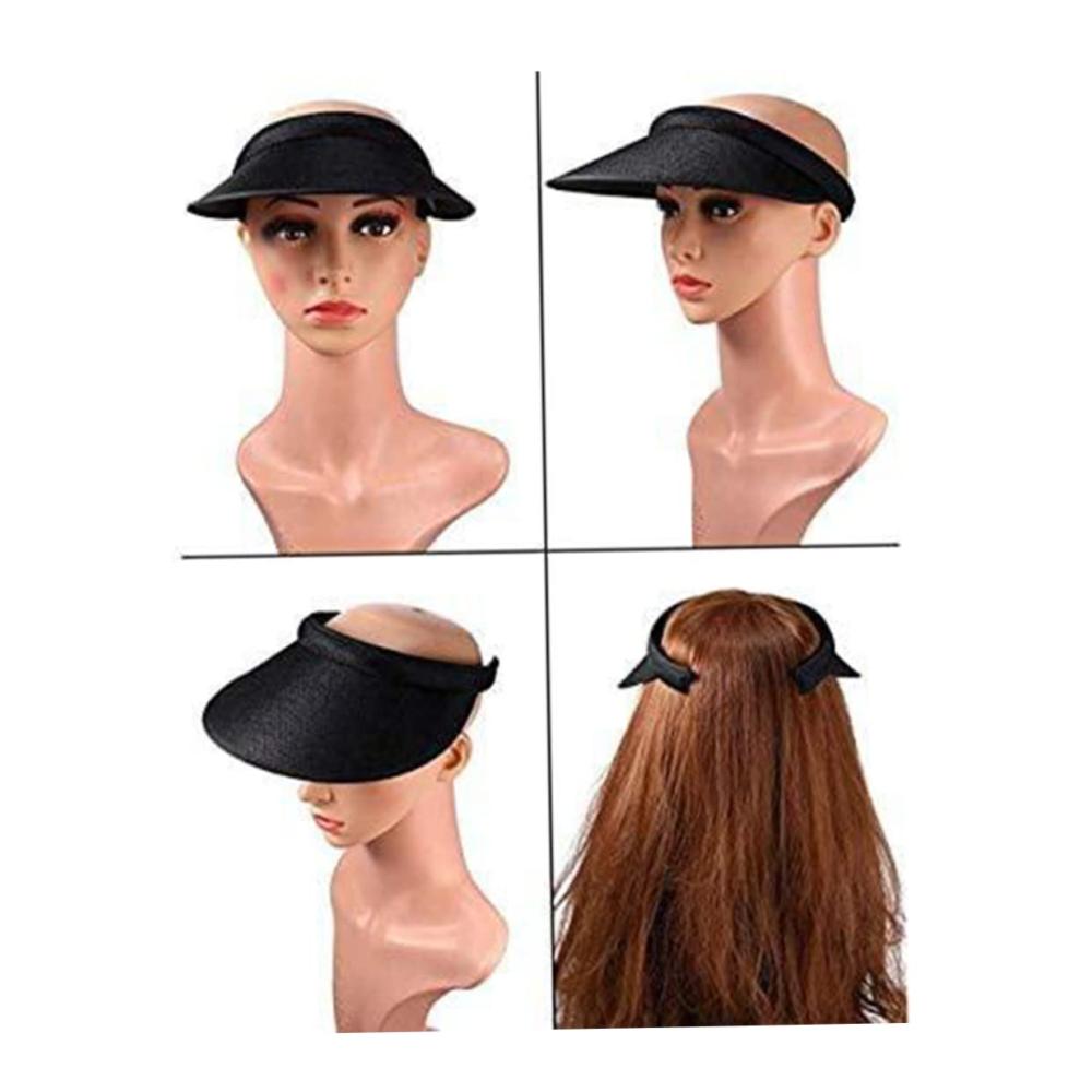Sommer-Set 3 Verstellbare Sonnenvisorhüte für Frauen - Große Krempe Ideal für Strand und Sommer - Sonnenhüte im Praktischen Dreierpack