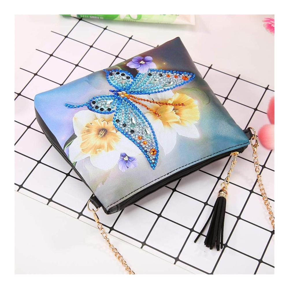 5D Diamond Painting Clutches Kristall Umhängetasche mit Kette DIY Handwerk Geschenk Geldbeutel mit Quaste - Perfekte Clutch Kosmetiktasche für Erwachsene und Kinder