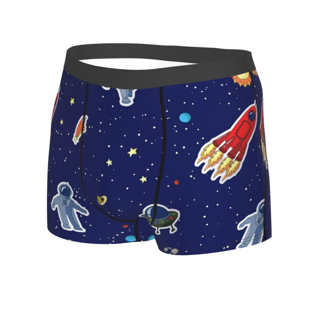 Lustige Cartoon Astronaut Sterne Herren Boxershorts - Bequeme atmungsaktive 3D-Print Unterwäsche mit Stretch - Beste Boxer Briefs