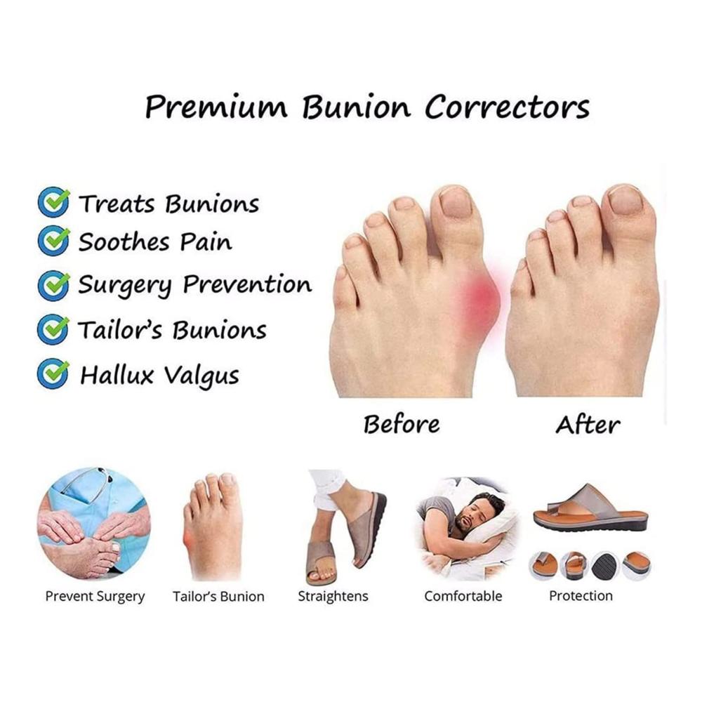 Orthopädische Damen-Sandalen Sommerkomfort für Hallux Valgus - Leichte Strand-Hausschuhe mit Zehenkorrektor - Gelb - Größe 38 EU