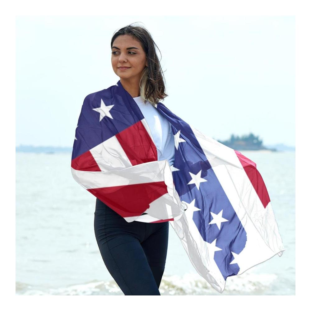 Amerikanischer Flaggen-Druckschal für Damen Leichter Schal in modischem Design