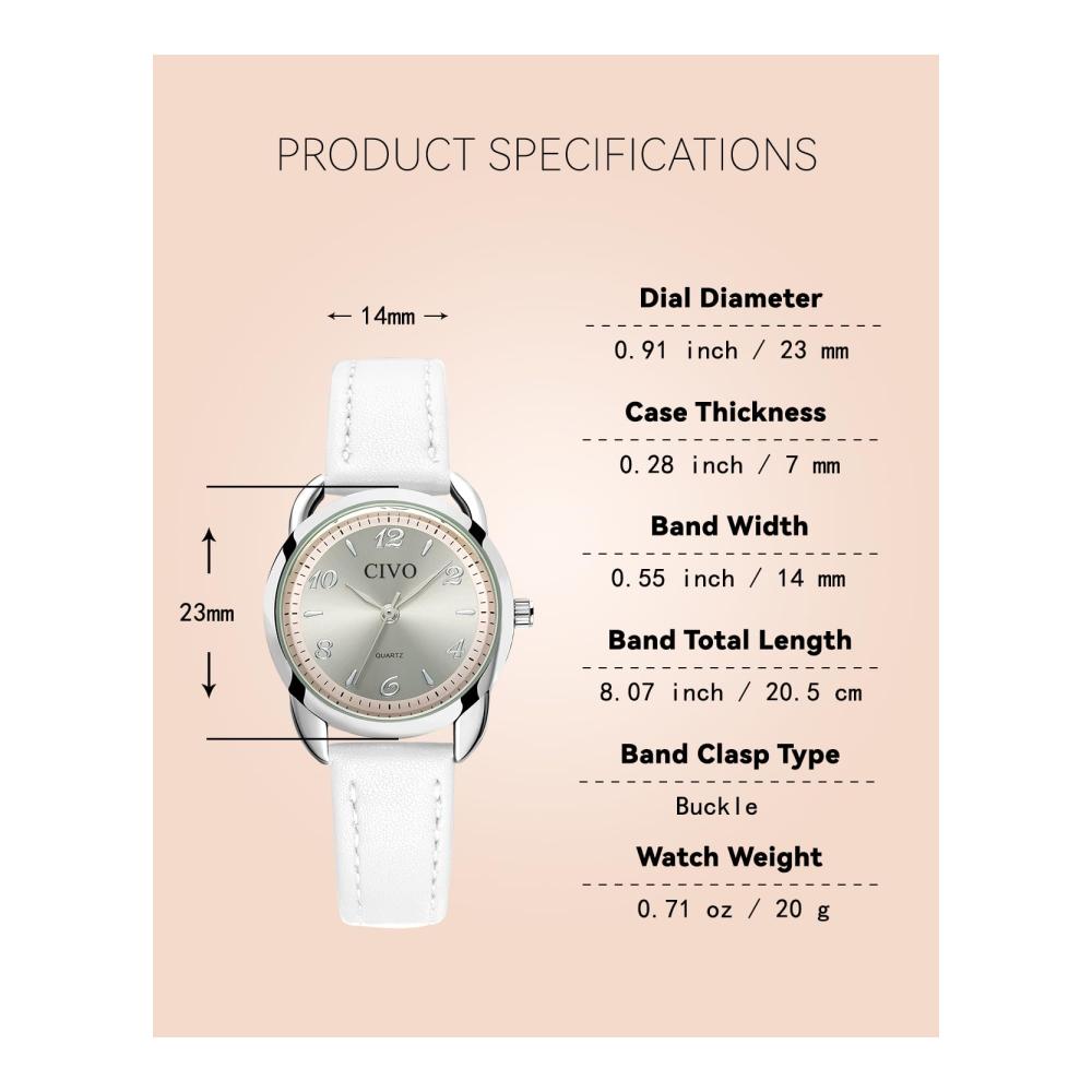 Frauen Leder Armbanduhr - Klassisch Wasserdicht Quartz Elegantes Geschenk
