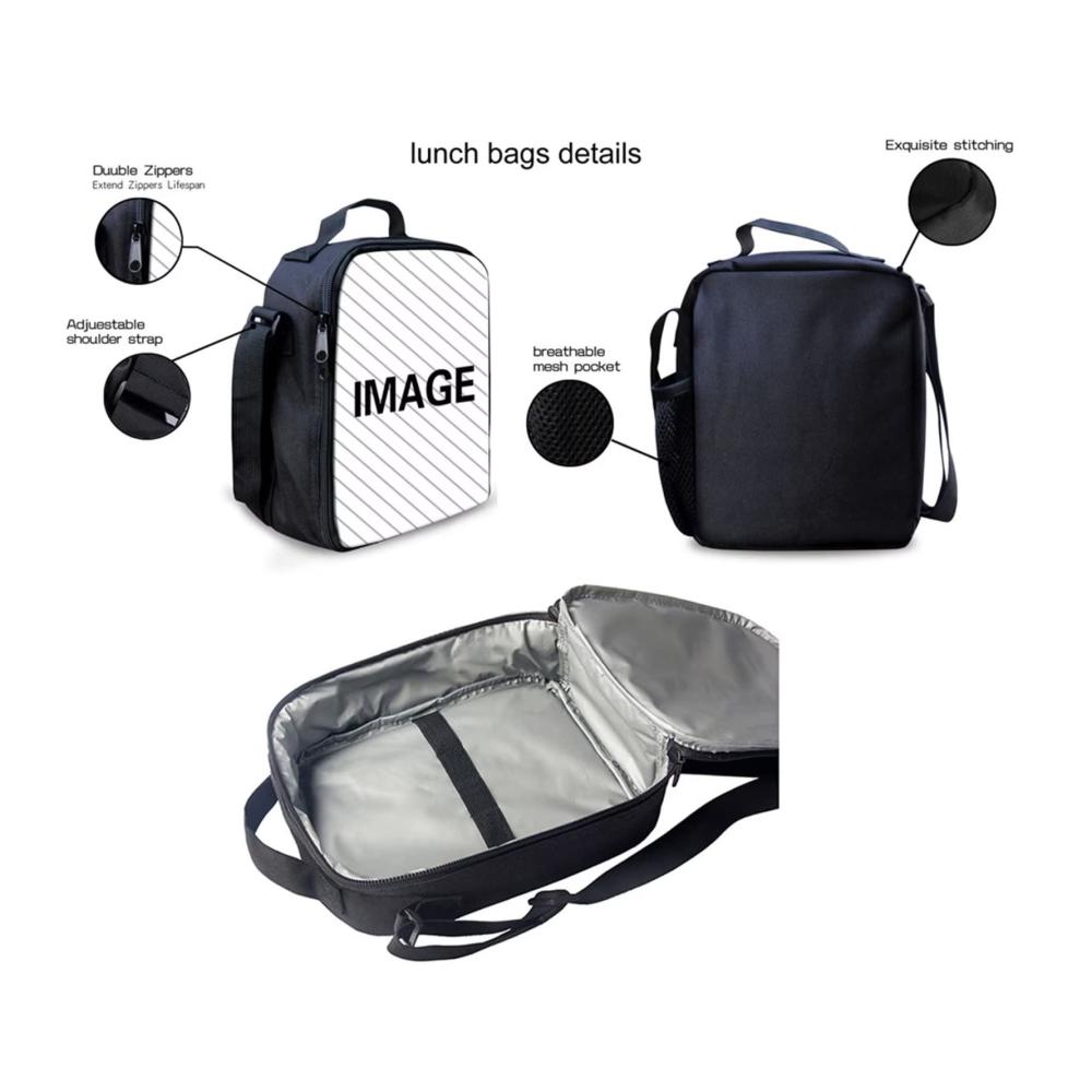 Kinder-Rucksack-Set mit Lunch-Tasche Federmäppchen Schlüsselanhänger - Axolotl Kirschblüte Design für die Schule