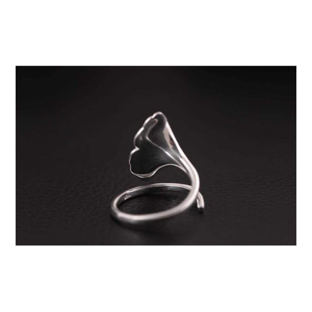 925 Sterling Silber Verstellbare Ginkgo Biloba Ringe für Damen und Mädchen - Ewigkeitsringe & Verlobungsgeschenke