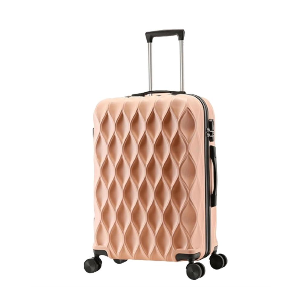 Handgepäck Koffer mit Rollen - Leichter Trolley für Reisen - Passwortgeschützter Aufbewahrungskoffer in Pink (20 Zoll