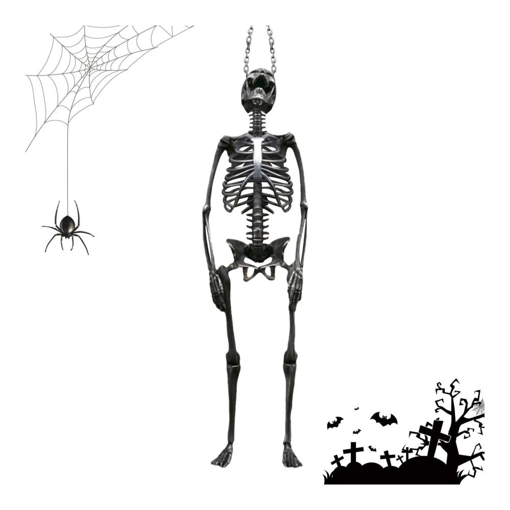 Gothic Metall Vintage Halskette mit Skelett-Anhänger | Hip Hop Schmuck für Jungenmode - Ideal für Spukhaus Kostümparty Zuhause Mottoparty und Halloween-Parade