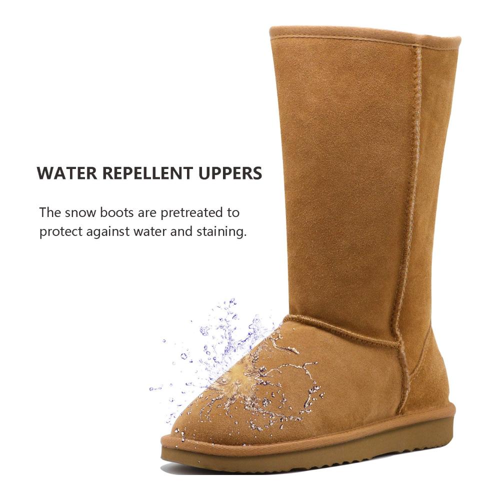 Winterstiefel Damen Wasserdichte Schneeschuhe aus Leder mit Pelzfutter - Klassisch und Stilvoll