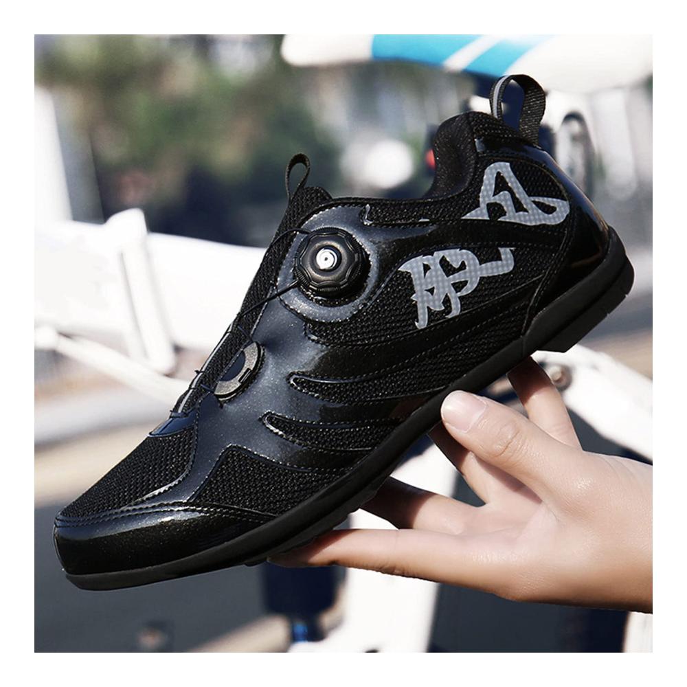 Hochwertige Radsportschuhe für Herren und Damen - Leistungsstarke Rennradschuhe für Mountainbikes - Atmungsaktive Turnschuhe für Spinning und MTB - Unterstützende Schuhe für effizientes Radfahren - Farbe Schwarz (Größe 46