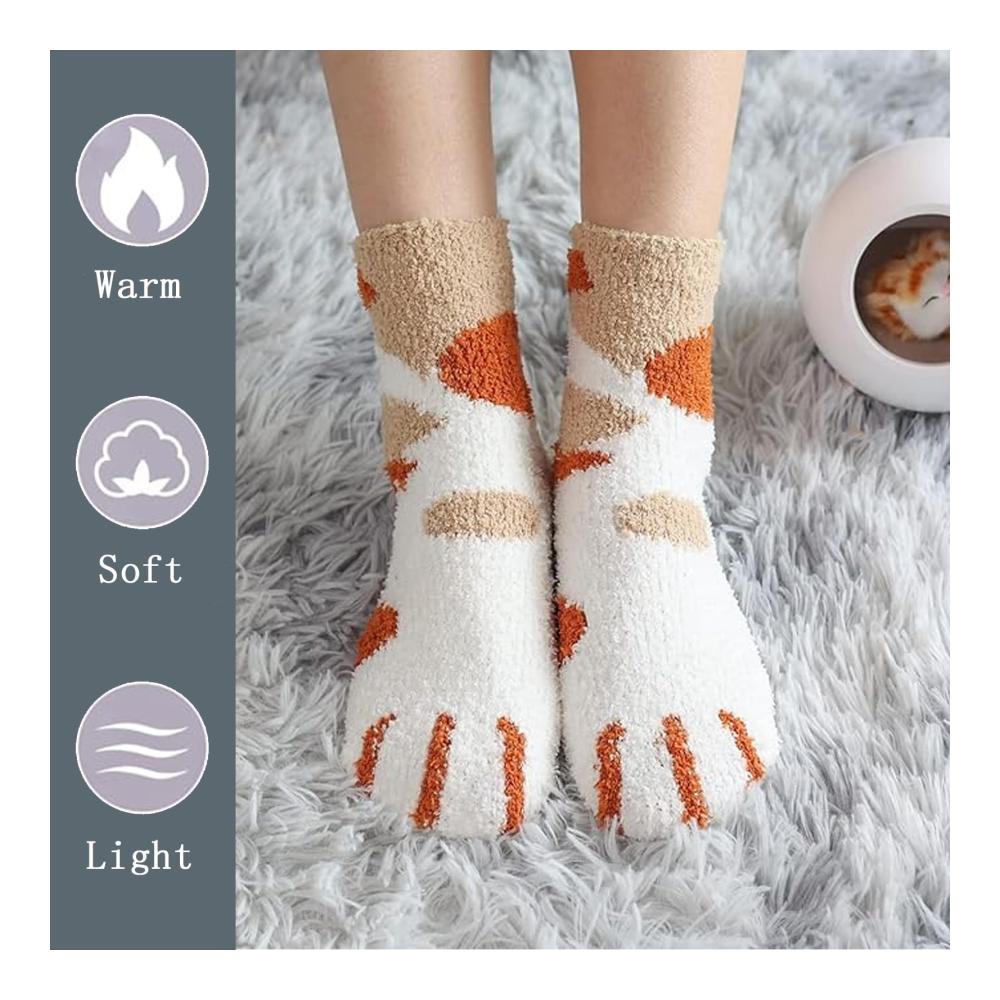 Stoppersocken 6 Paar - Kuschelsocken Damen für warme Winterabende | Flauschige Wintersocken mit rutschfester Sohle | Weihnachtssocken Geschenkset für die ganze Familie