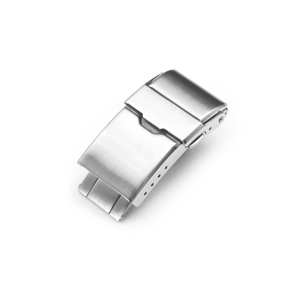 18 mm MiLTAT Dreifach Gefaltete Uhrenarmbandschnalle aus Gebürstetem Edelstahl mit Baton-Schließe – Hochwertiges Zubehör für Uhrenarmbänder