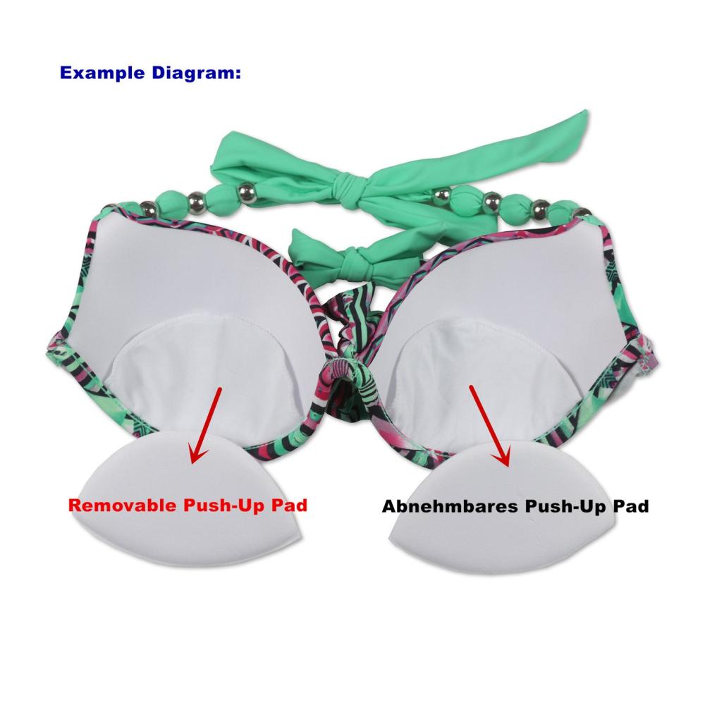 Bikini-Sets Damen Push-up Bikinioberteil mit Nackenträger Underwire und Seitlichen Bindungen - Verstellbare Bademode für Frauen