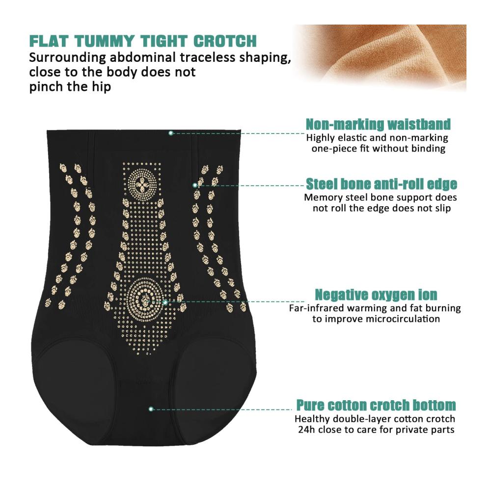 Miederslips CEIEVER IONSTech - Damen Butt Lifter Unterhose mit Hoher Taille Bauchweg Elastisch und einzigartiger Fasertechnologie für Figurformung und Hüftbetonung - Shapewear für Damen