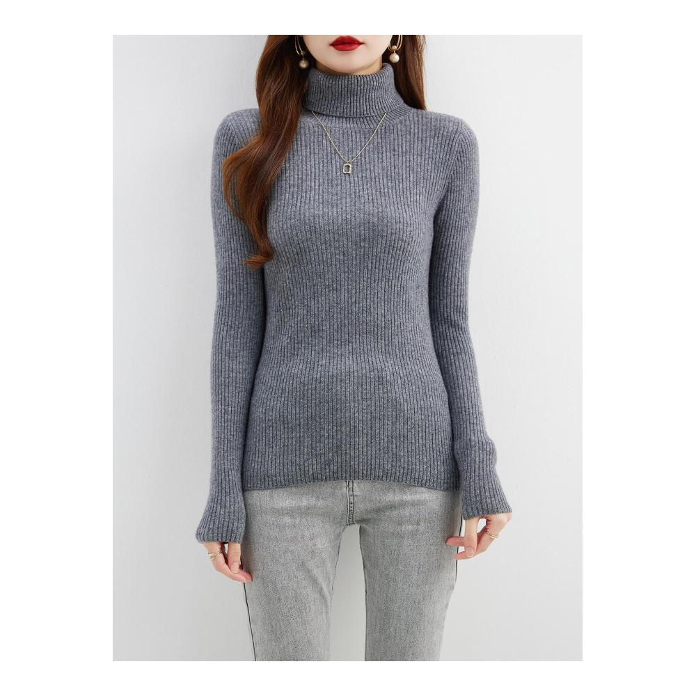 Damen Rundhalspullover LINY XIN - Hochwertiger Langarm Pullover aus 100% Merinowolle für den Frühling Leicht Weich Gestrickt