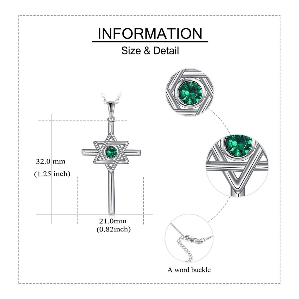 Kreuz- und Davidstern-Schmuckset aus Sterlingsilber für Frauen