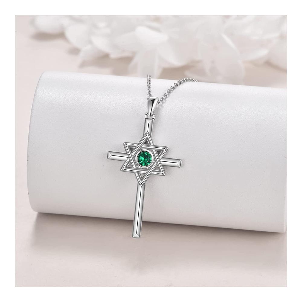 Kreuz- und Davidstern-Schmuckset aus Sterlingsilber für Frauen