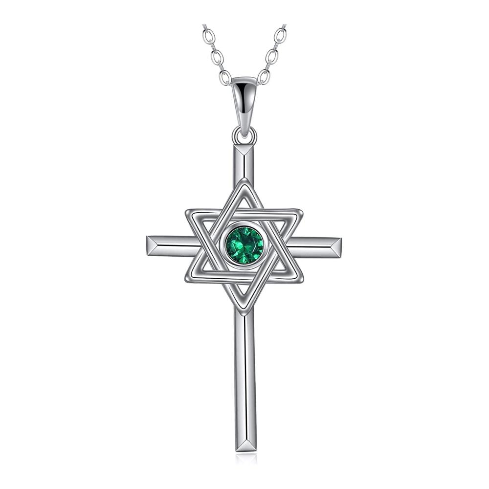 Kreuz- und Davidstern-Schmuckset aus Sterlingsilber für Frauen