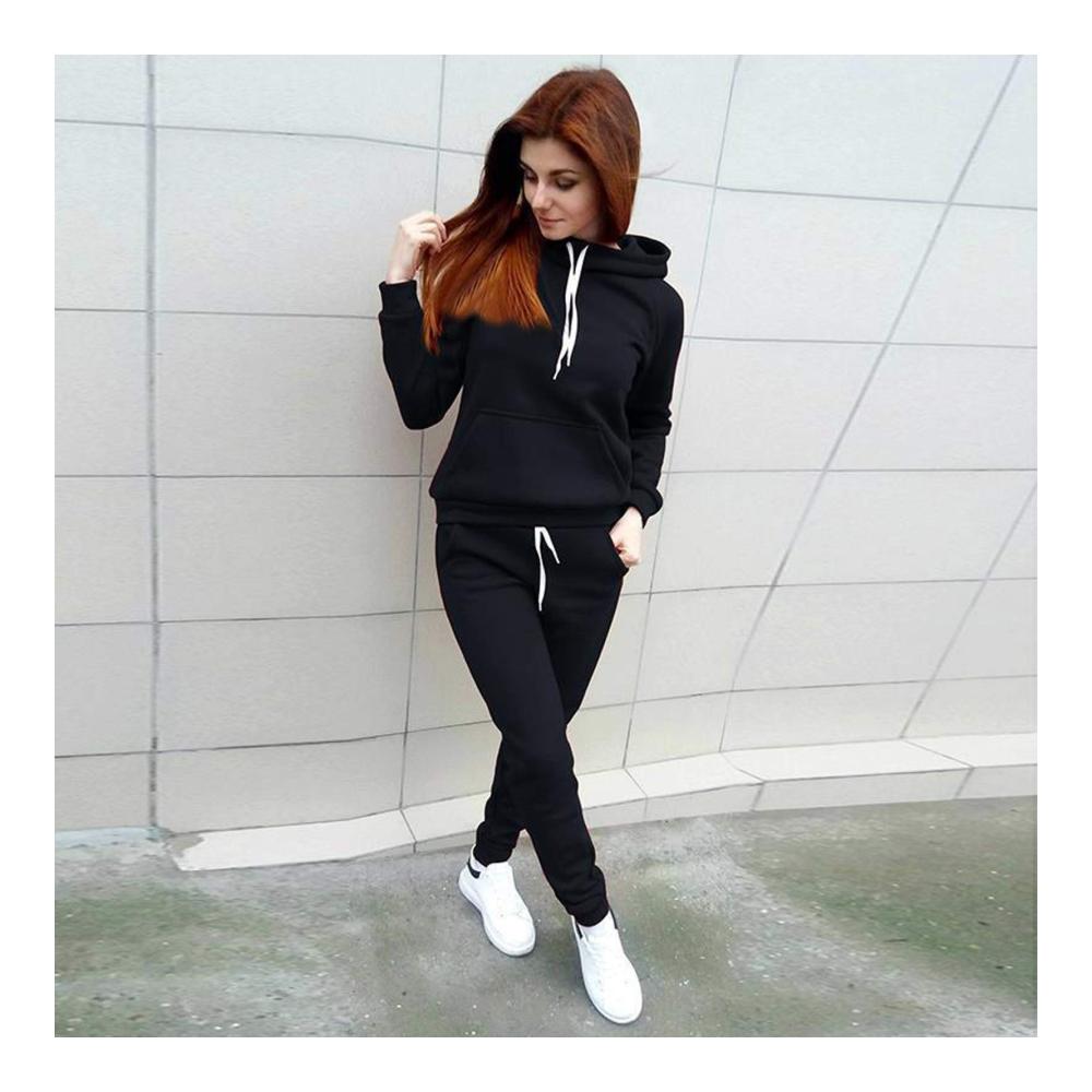 Damen Trainingsanzug Set für Herbst/Winter - Modischer Zweiteiler mit Langarm Sweatshirt Elegantem Design Outdoor Sport Große Größen Fitness Jogginganzug Gefüttert 2-teilige Lounge Outfits