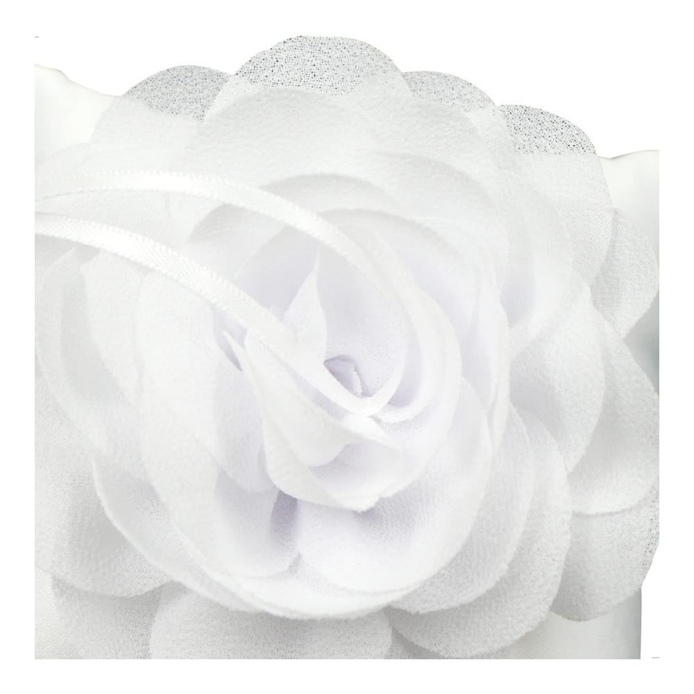 Blumenringkissen für Hochzeit - Elegantes Ringträgerkissen 10 * 10cm weiß - Ideal für Verlobung und Hochzeitsfeier mit Trauringen und Eheringen